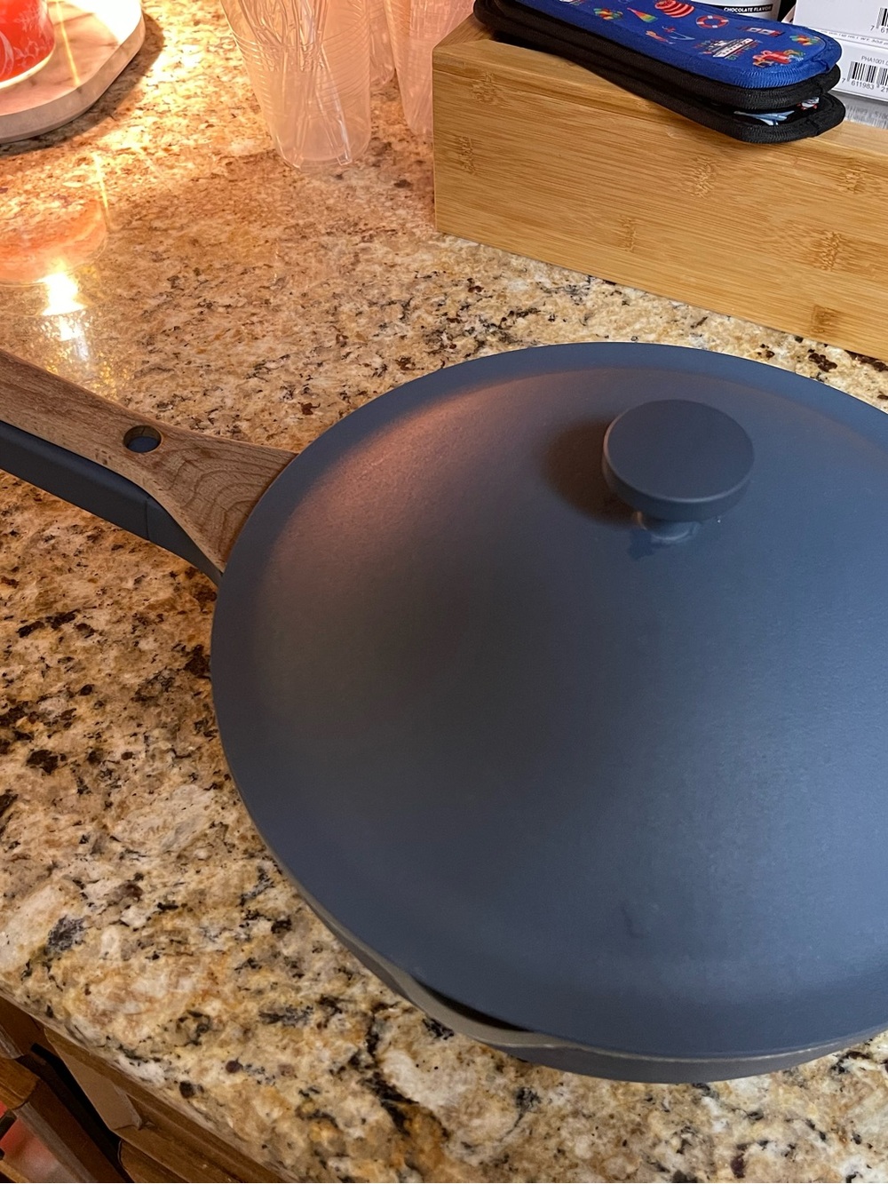 Our Place Always Pan Full Size Blue with Steamer Basket & Spatula
